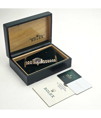 Rolex Lady-Datejust 26 steel - yellow gold blue Jubilee 1986 B+P | NEW ROLEX SERVICE