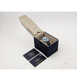 Breitling Navitimer B01 Chronograph 43 steel alligator strap blue 2024 box + papers