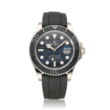 Yacht-master 42 white gold Falcon Eye stone rubber Oysterflex 2025 box + papers