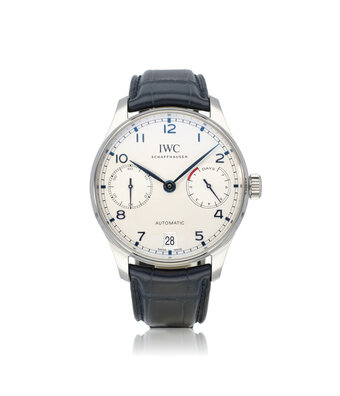 IWC Portugieser Automatic 42 2025 box + papers | steel silver black leather