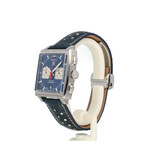 TAG Heuer Monaco Chronograph  NEW TAG HEUER STRAP | steel blue - red - McQueen
