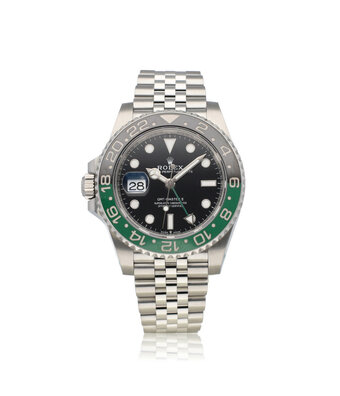 Rolex GMT-Master II 40 steel left - lefty - Sprite green Jubilee 2024 box + papers