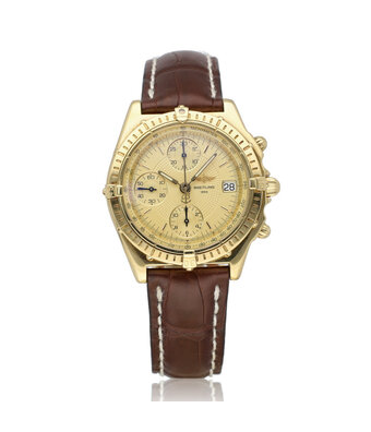 Breitling Chronomat   1998 box + papers | yellow gold champagne