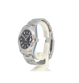 Rolex Datejust 41 steel - white gold black fluted Oyster B+P | NEW ROLEX SERVICE