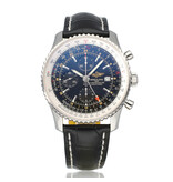 Breitling Navitimer World  NEW BREITLING SERVICE INCL. BREITLING STRAP | steel black