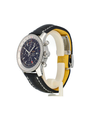 Breitling Navitimer World  NEW BREITLING SERVICE INCL. BREITLING STRAP | steel black