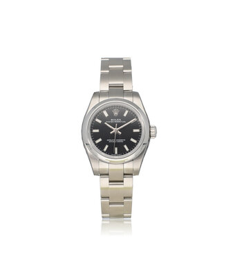 Rolex Oyster Perpetual 26 NEW ROLEX SERVICE 2020 B+P | steel black Oyster