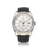 Rolex Sky-Dweller  42 - 2023 box + papers | white gold silver rubber - Oysterflex