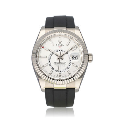 Sky-Dweller  42 - 2023 box + papers | white gold silver rubber - Oysterflex