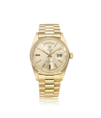 Rolex Day-Date 36 NEW ROLEX SERVICE - 1978 | yellow gold pie pan President + box