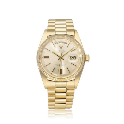 Day-Date 36 NEW ROLEX SERVICE - 1978 | yellow gold pie pan President + box