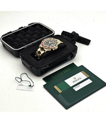 Rolex GMT-Master II  2018 + papers | yellow gold - factory diamond - ruby - sapphire