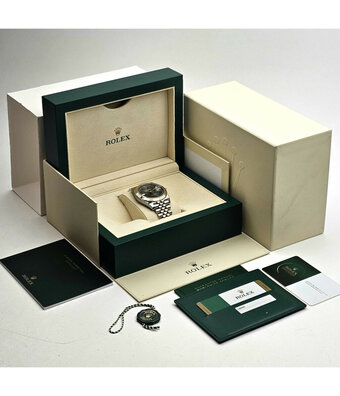 Rolex Datejust 41 2019 B+P - NEW ROLEX SERVICE | Wimbledon steel - gold slate roman Jubilee