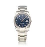 Rolex Date  2014 box + papers | steel blue factory diamond Oyster
