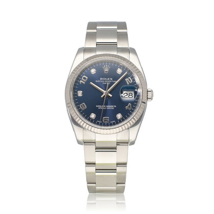Date  2014 box + papers | steel blue factory diamond Oyster