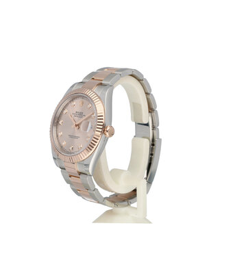 Rolex Datejust 41 2024 box + papers | steel - rose gold sundust diamond Oyster