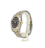 Rolex Datejust 41 NEW ROLEX SERVICE - 2022 B+P | steel - yellow gold black fluted Oyster