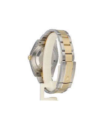 Rolex Datejust 41 NEW ROLEX SERVICE - 2022 B+P | steel - yellow gold black fluted Oyster