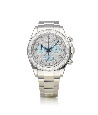 Rolex Daytona  40 - 2016 B+P | Platona - Platinum factory paved diamond baguette