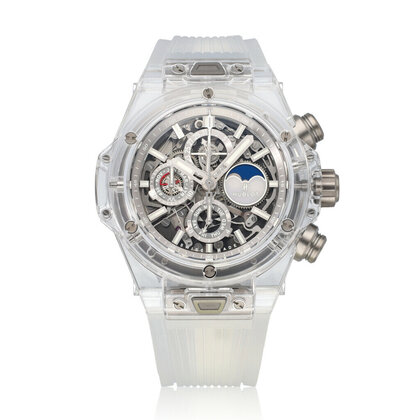 Big Bang Unico Sapphire Perpetual Calendar 45 Sapphire skeleton box + papers