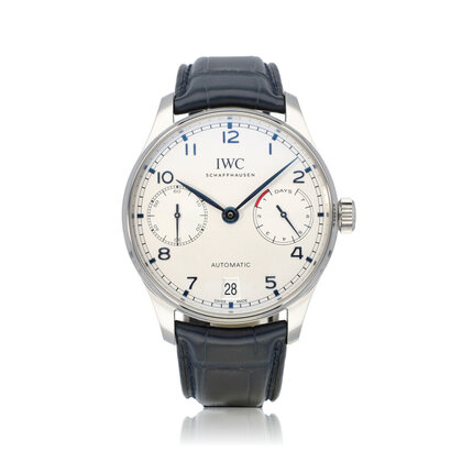 Portugieser Automatic 42 2025 box + papers | steel silver black leather