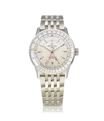 Breitling Navitimer Automatic GMT 41 steel silver 2024 box + papers