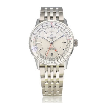Navitimer Automatic GMT 41 steel silver 2024 box + papers
