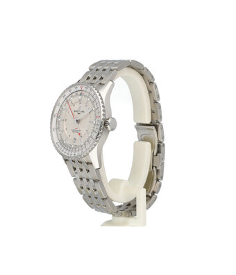 Breitling Navitimer Automatic GMT 41 steel silver 2024 box + papers