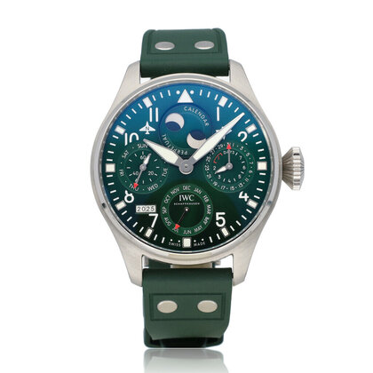 Big Pilot's Watch Perpetual Calendar Green 46 2023 box + papers | steel