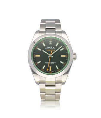 Rolex Milgauss 40 - 2013 box + papers | steel black orange - green - GV Oyster