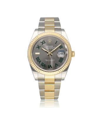 Rolex Datejust 41 - 2024 box + papers | steel - yellow gold slate roman Oyster Wimbledon