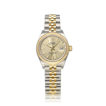 Lady-Datejust 28 - 2017 box + papers | yellow gold silver index Jubilee