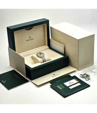 Rolex Lady-Datejust 28 - 2017 box + papers | yellow gold silver index Jubilee