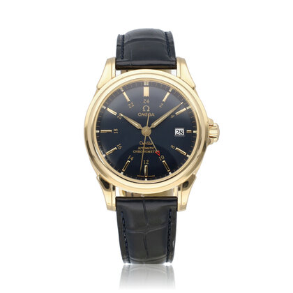 De Ville GMT Automatic  NEW OMEGA SERVICE - B+P | OPEN DATE yellow gold black