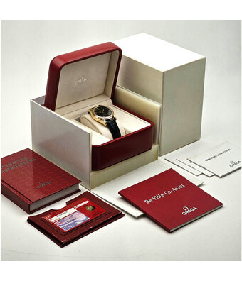 Omega De Ville GMT Automatic  NEW OMEGA SERVICE - B+P | OPEN DATE yellow gold black