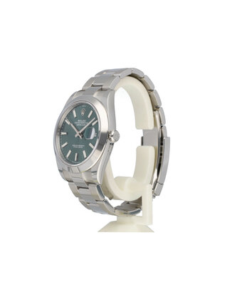 Rolex Datejust 41 - 2022 box + papers | steel mint green Oyster