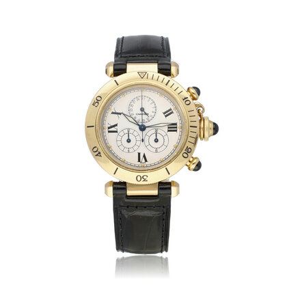 Pasha de Cartier Chronograph 35 NEW CARTIER STRAP | yellow gold