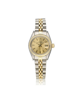 Rolex Lady-Datejust 26 NEW ROLEX SERVICE - 1981 B+P | steel - yellow gold champagne Jubilee