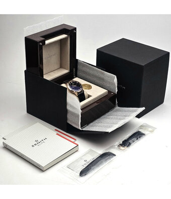 Zenith Elite Ultra Thin Small Second 40 gold folding clasp - 2019 B+P | rose gold - black - allig