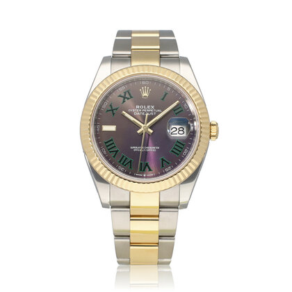 Datejust 41 NEW ROLEX SERVICE -  2022 B+P | steel - yellow gold slate roman Oyster Wimbled