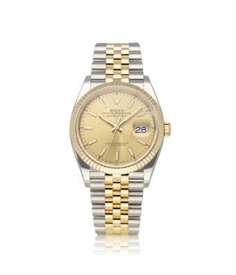 Rolex Datejust 36 - 2021 box + papers | steel - yellow gold fluted champagne Jubilee