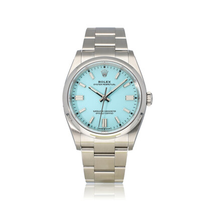 Oyster Perpetual 36 - 2022 box + papers | WHITE TAG | steel tiffany domed Oyster