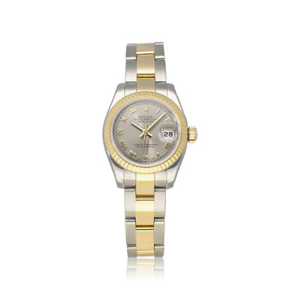 Lady-Datejust 26 NEW ROLEX SERVICE 2009 B+P | steel - yellow gold silver roman Oyster