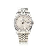 Rolex Datejust 36 NEW ROLEX SERVICE - 2018 B+P | steel silver domed Jubilee