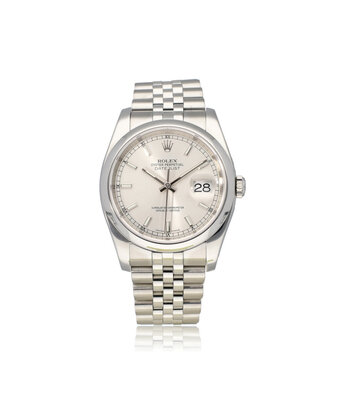 Rolex Datejust 36 NEW ROLEX SERVICE - 2018 B+P | steel silver domed Jubilee