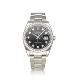 Rolex Datejust 36 NEW ROLEX SERVICE - 2019 B+P | steel - white gold factory diamond Oyster