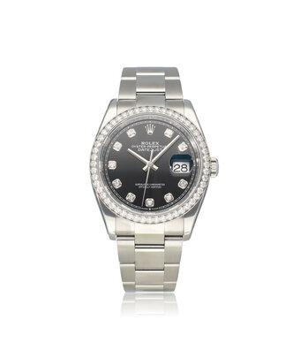 Rolex Datejust 36 NEW ROLEX SERVICE - 2019 B+P | steel - white gold factory diamond Oyster