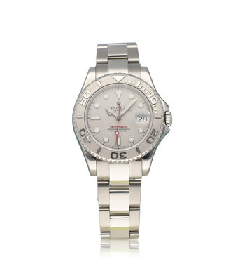 Rolex Yacht-master 35 NEW ROLEX SERVICE - 2004 B+P | steel - platinum red medium