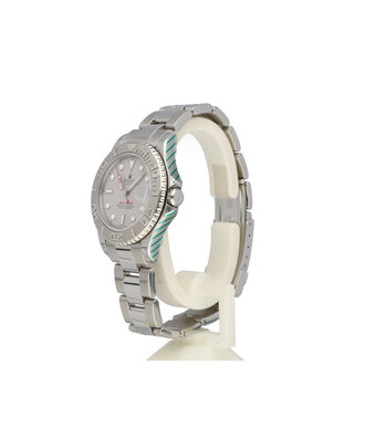 Rolex Yacht-master 35 NEW ROLEX SERVICE - 2004 B+P | steel - platinum red medium