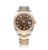 Rolex Datejust 41 - 2024 box + papers | steel - rose gold choco diamond Oyster